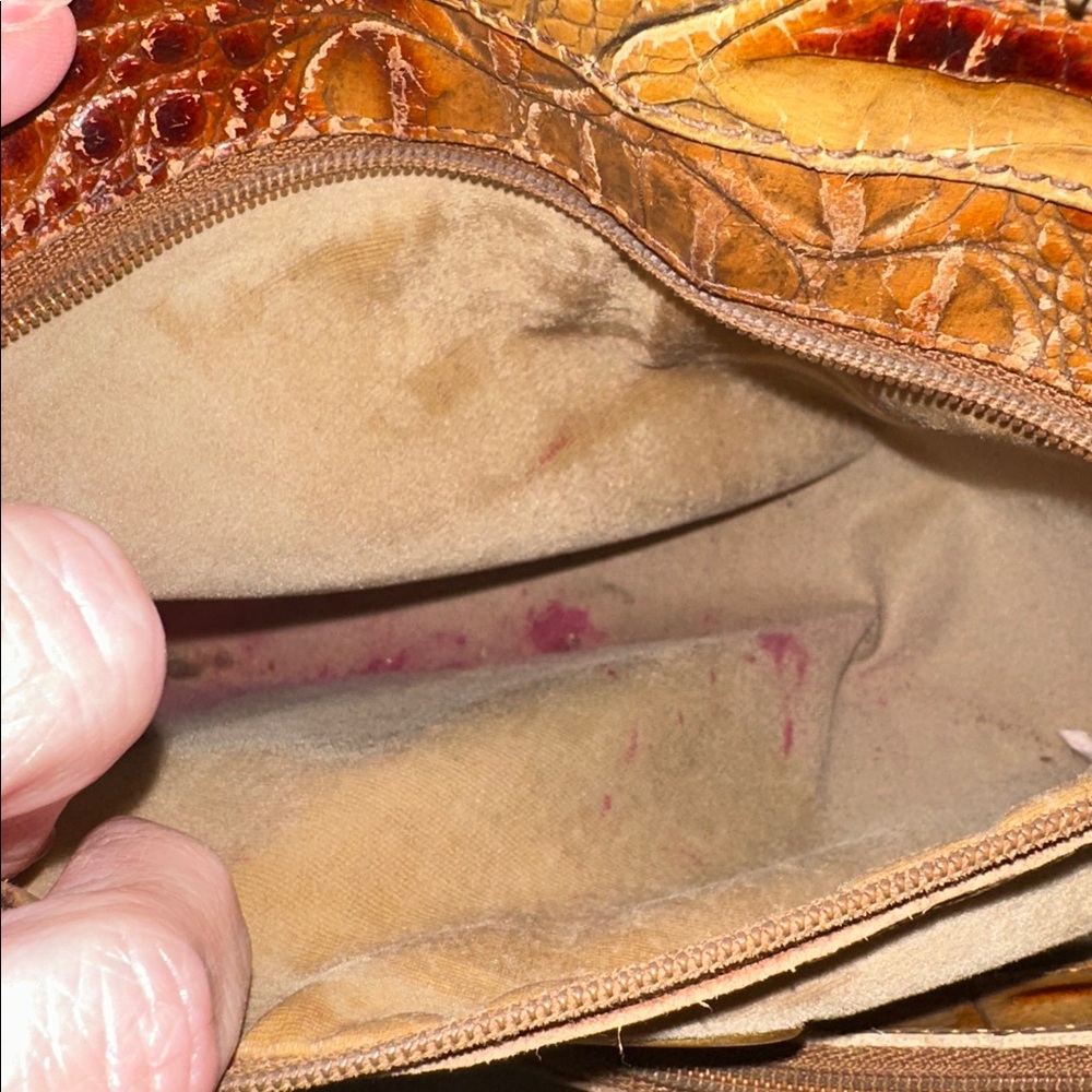 Brahmin Croc-Embossed Satchel Pecan - Picture 16 of 16